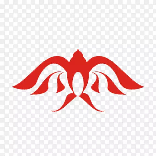 展翅的红色燕子标志