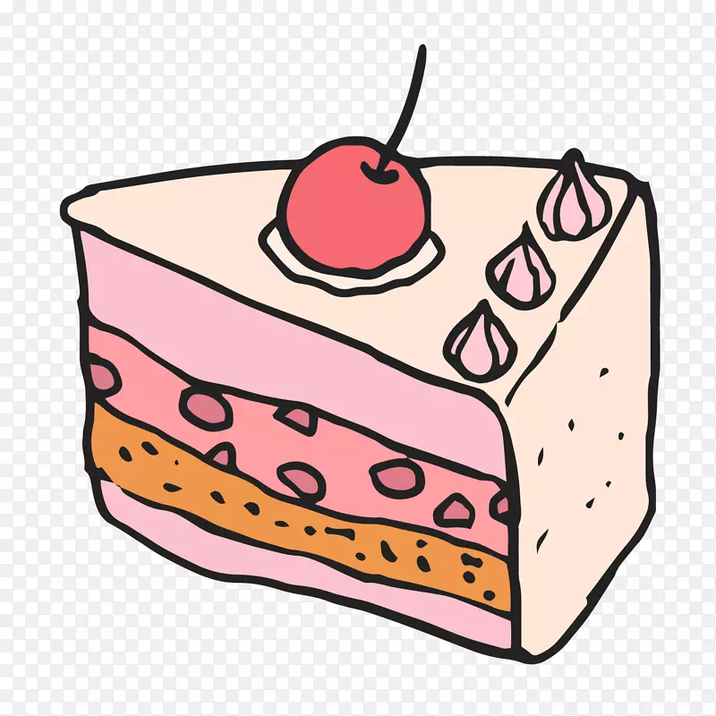 彩色手绘蛋糕食物元素
