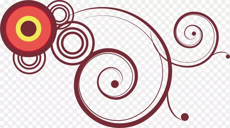 圆圈螺旋线条装饰图案