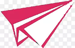 手绘粉色折纸飞机