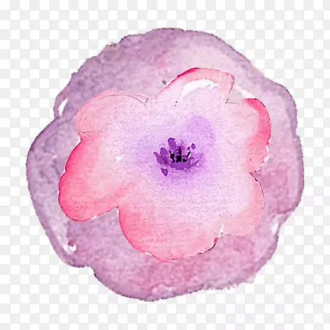 手绘紫色花朵装饰