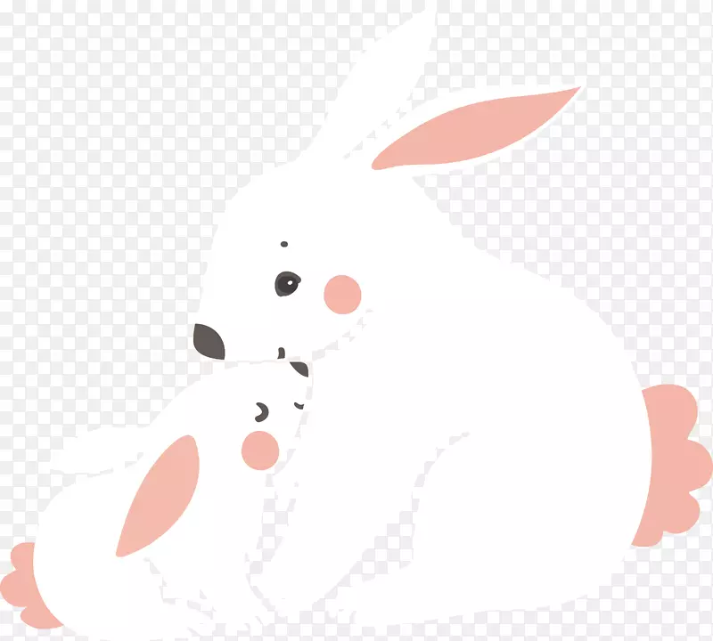 手绘白色的小兔子免抠图
