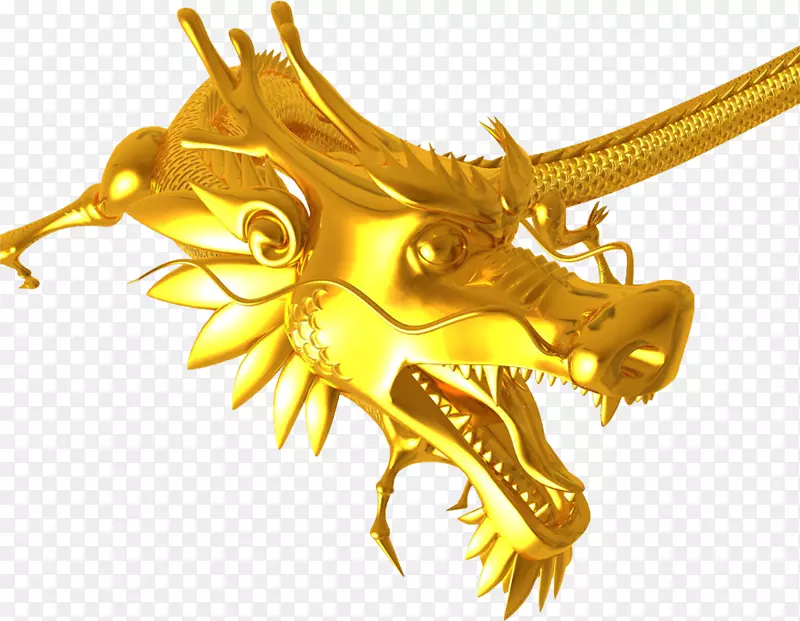 金色的手绘中国龙