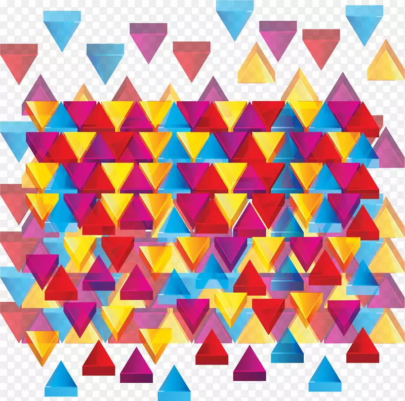 多彩几何三角花纹