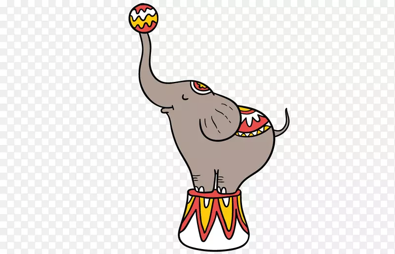 手绘马戏团大象
