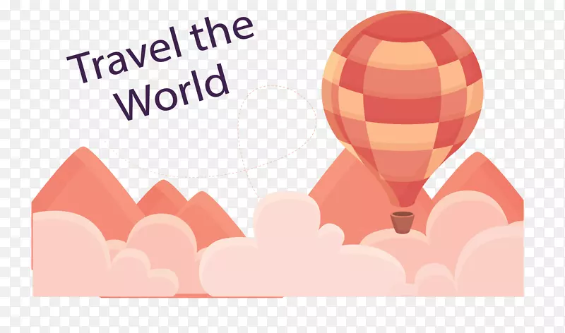 走遍世界粉色热气球