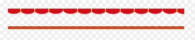 红色窗帘与长条形装饰带