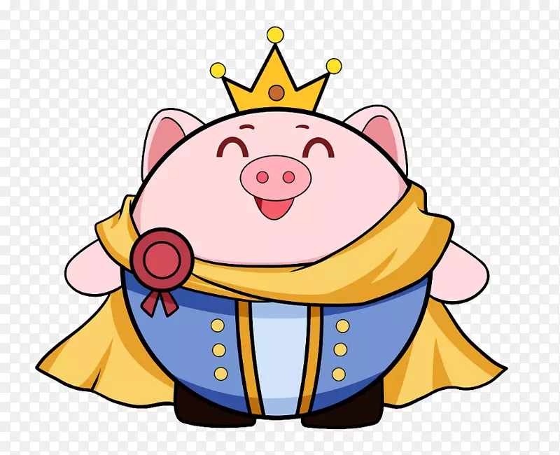 卡通手绘猪界母猪女王