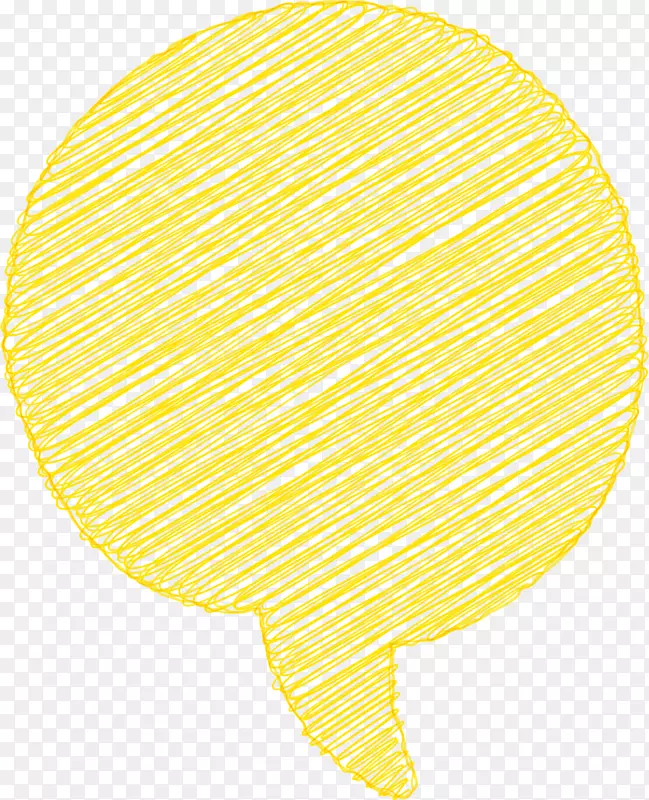 手绘黄色圆形对话框