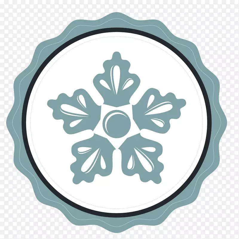 雪花标签徽章设计