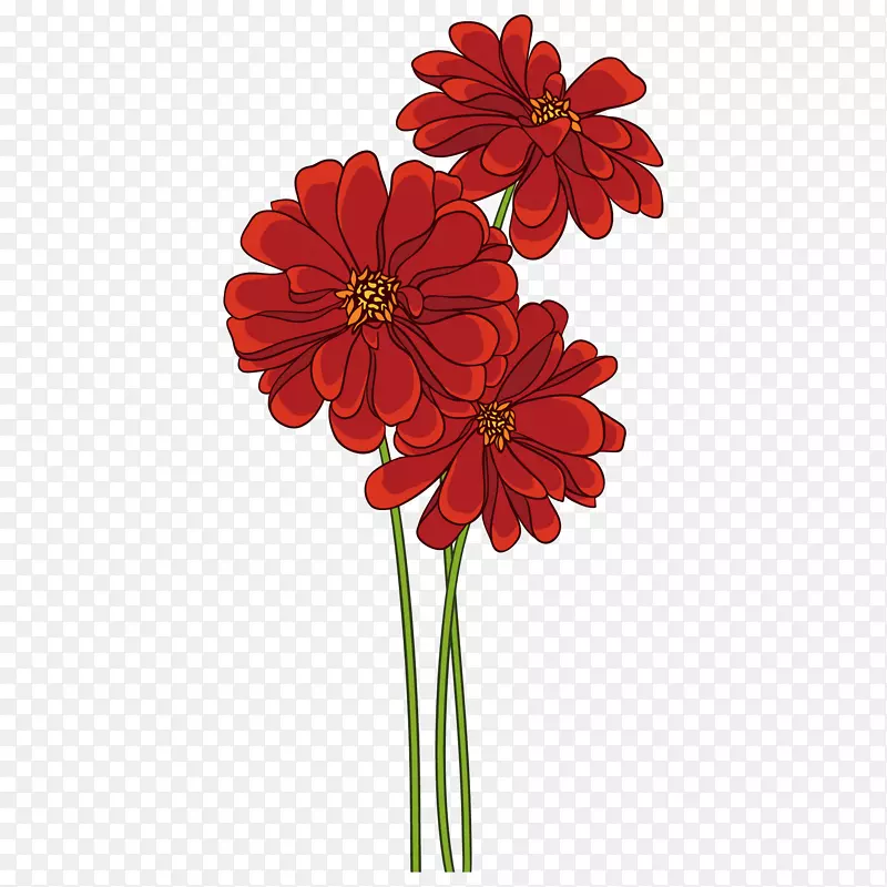 手绘红色花朵插画免费下载