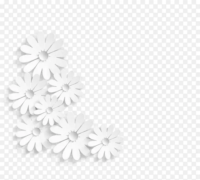 白色剪纸小雏菊