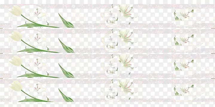 小白花和绿叶组合条纹