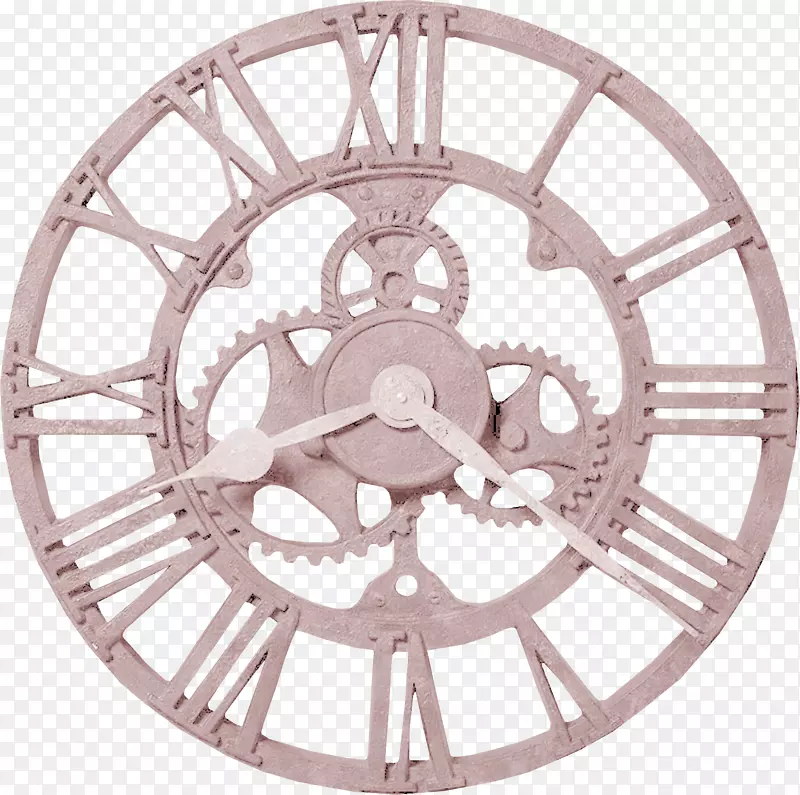 褐色简约齿轮时钟装饰图案