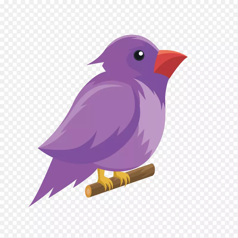 紫色可爱设计小麻雀