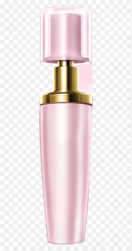 粉色的化妆品瓶子