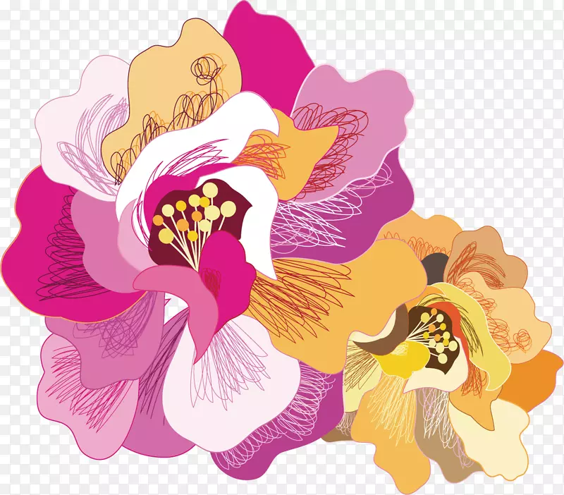 五彩缤纷的花朵底纹
