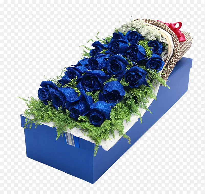 高级定制蓝玫瑰花束礼盒