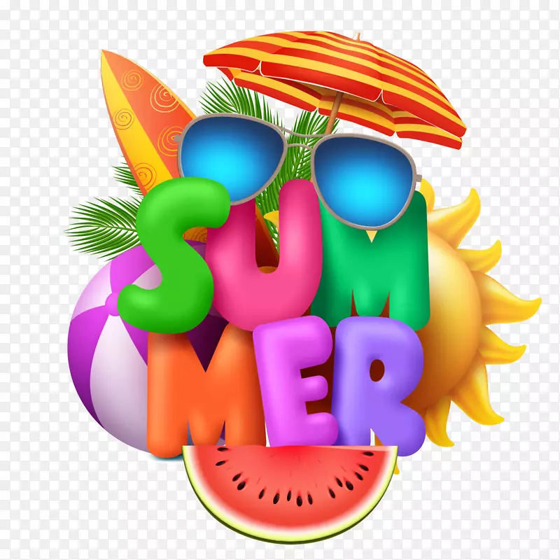 夏季彩色英文字体