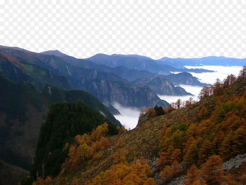 秋季太白山间的云海