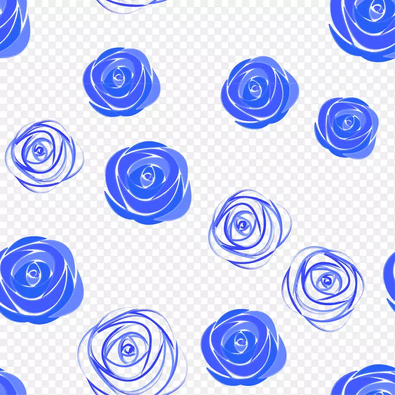蓝色简约花朵边框纹理