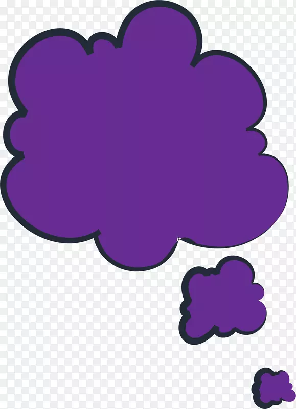 手绘紫色云朵对话框