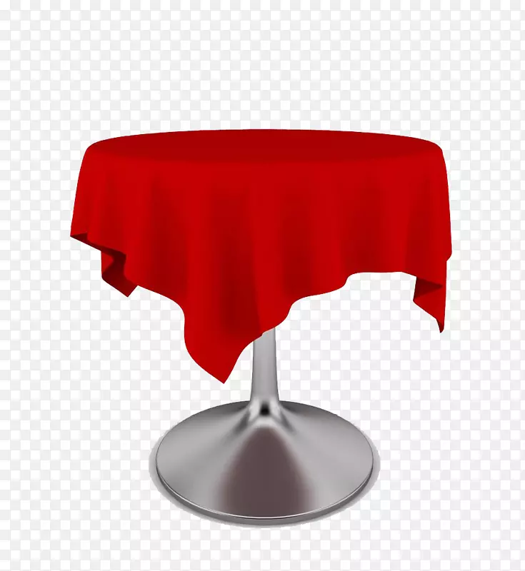 圆形桌子上的红色桌布