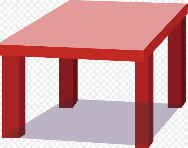 矢量图红色的桌子