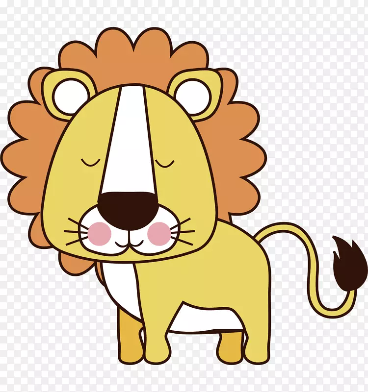 手绘卡通可爱动物小狮子