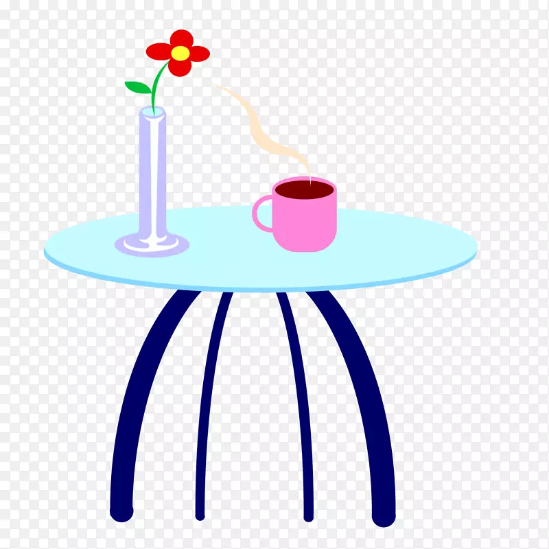 卡通简约茶几设计矢量图