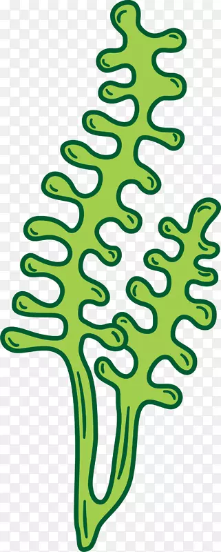 绿色卡通海底植物