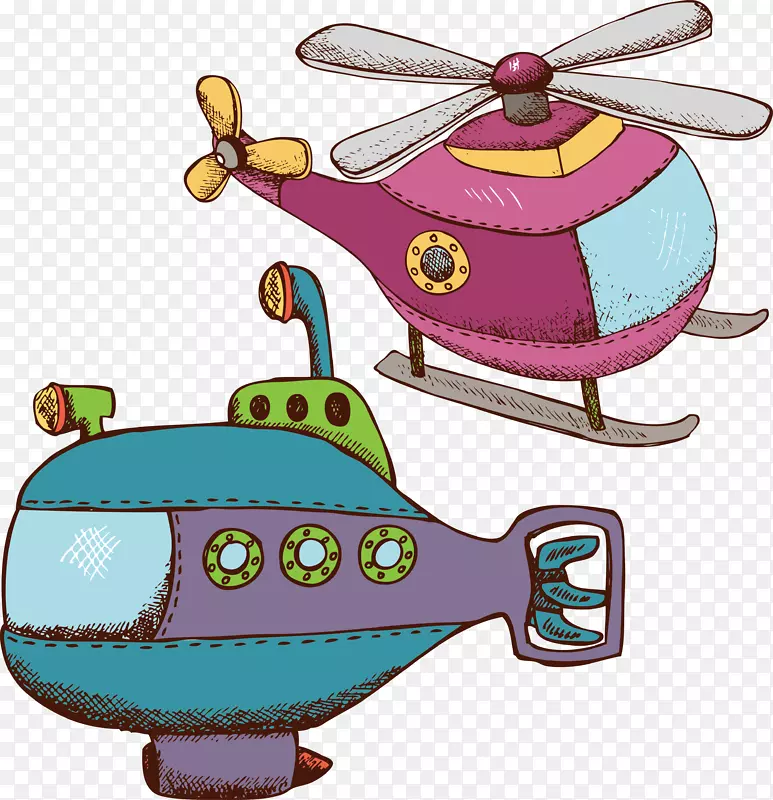 卡通可爱婴儿玩具飞机素材