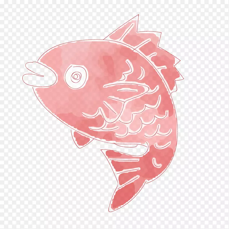 手绘红色的小鱼效果图