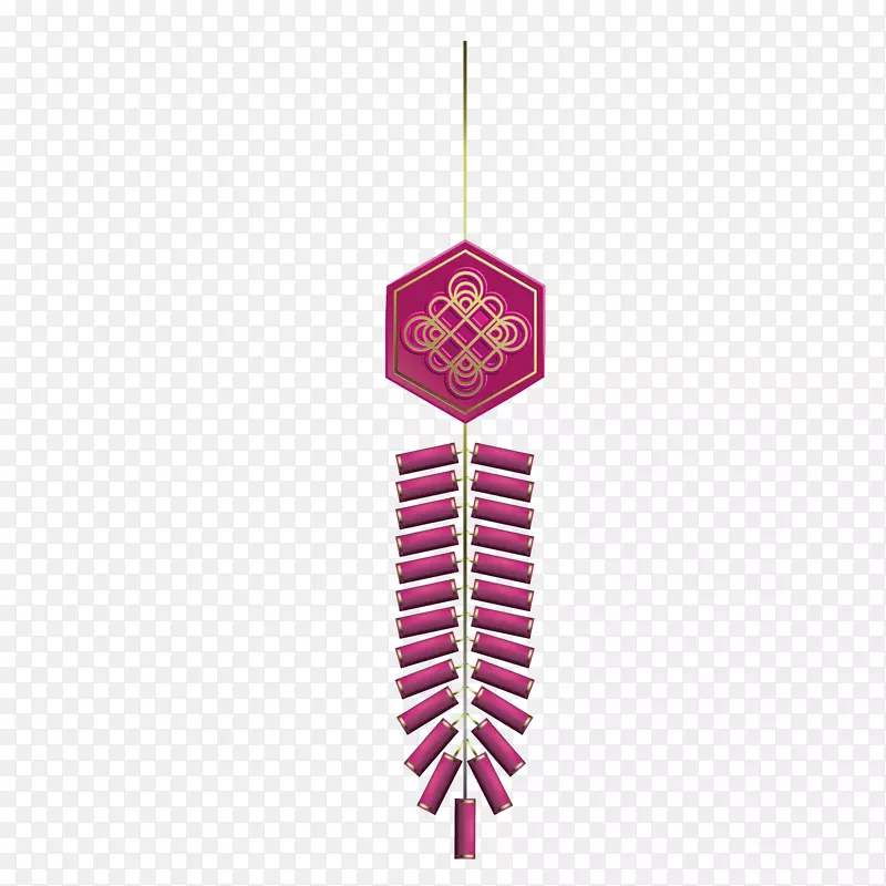 红色创意鞭炮元素