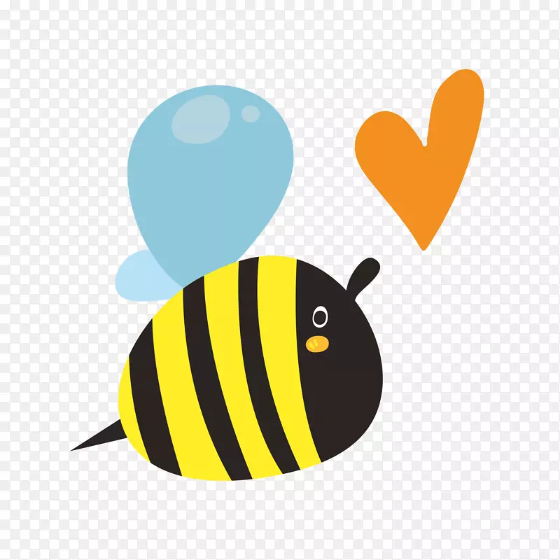 爱心侧面蜜蜂免抠素材
