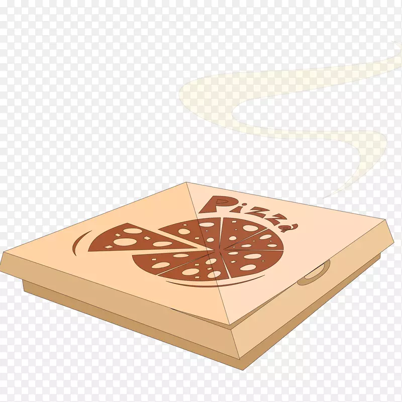 卡通装在盒子里的披萨