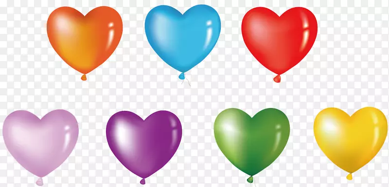 彩色缤纷心型气球