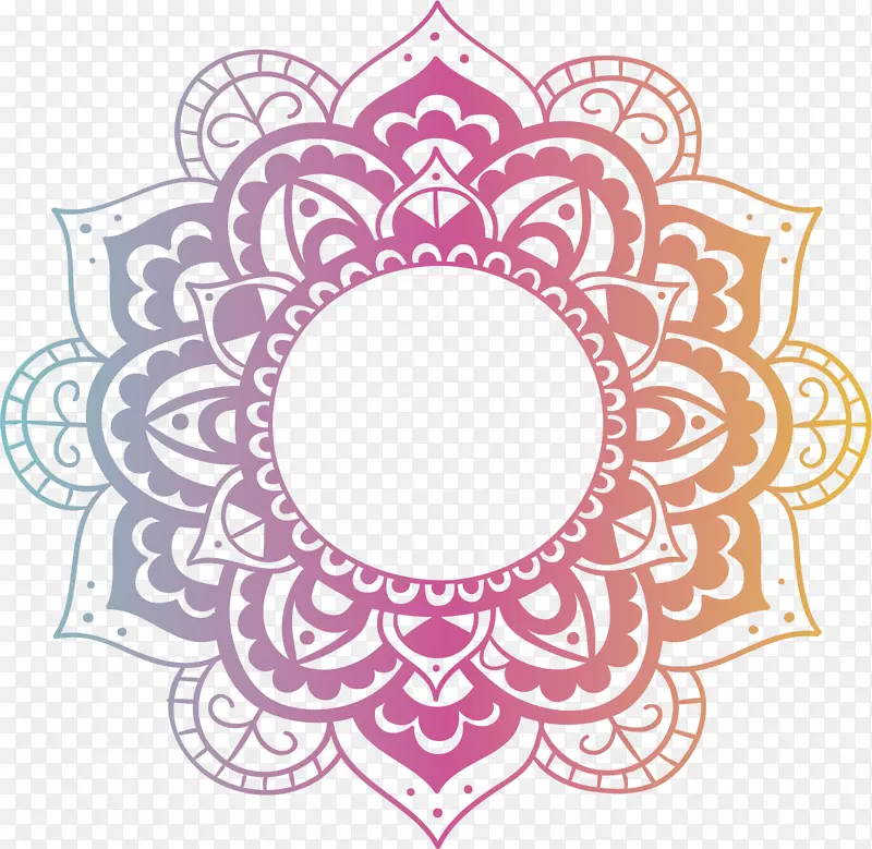 渐变色曼陀罗花纹