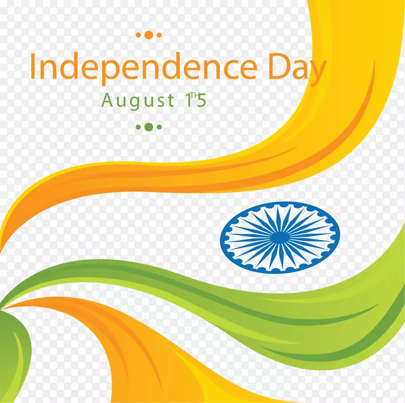 彩色波纹印度独立日