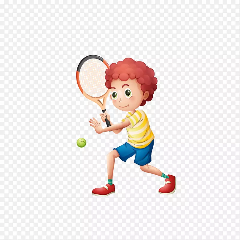 打网球的男孩免抠素材