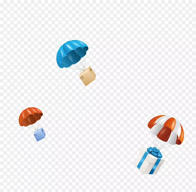 多彩简约热气球礼物漂浮素材