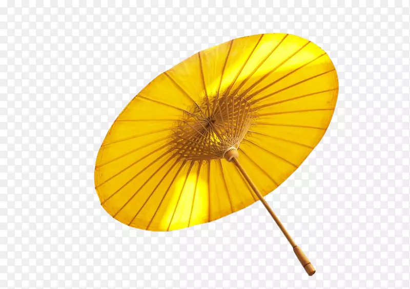 黄色纯色油纸伞