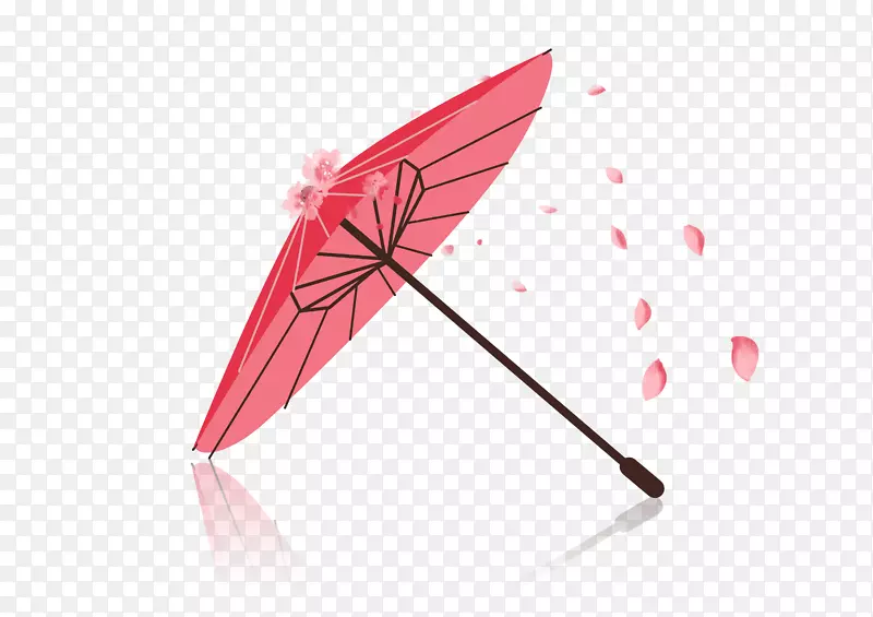 中国风水彩油纸伞装饰
