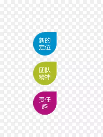 鲜亮颜色水滴状企业文化图标