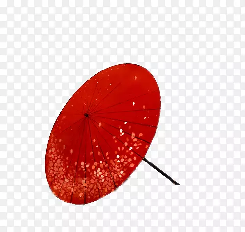 创意手绘元素红色的油纸伞