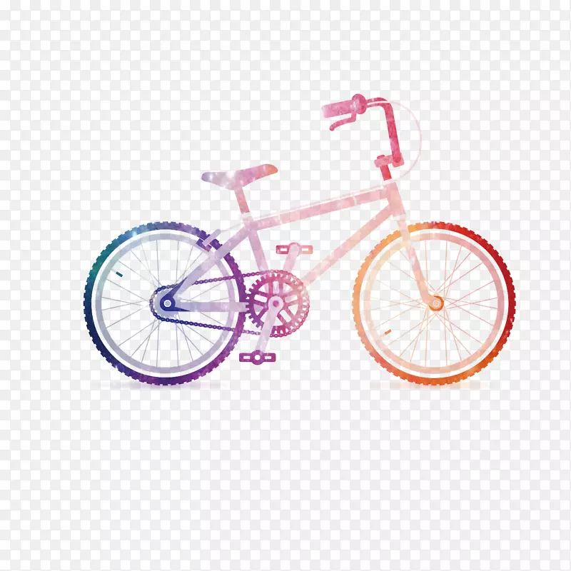卡通彩色单车设计素材