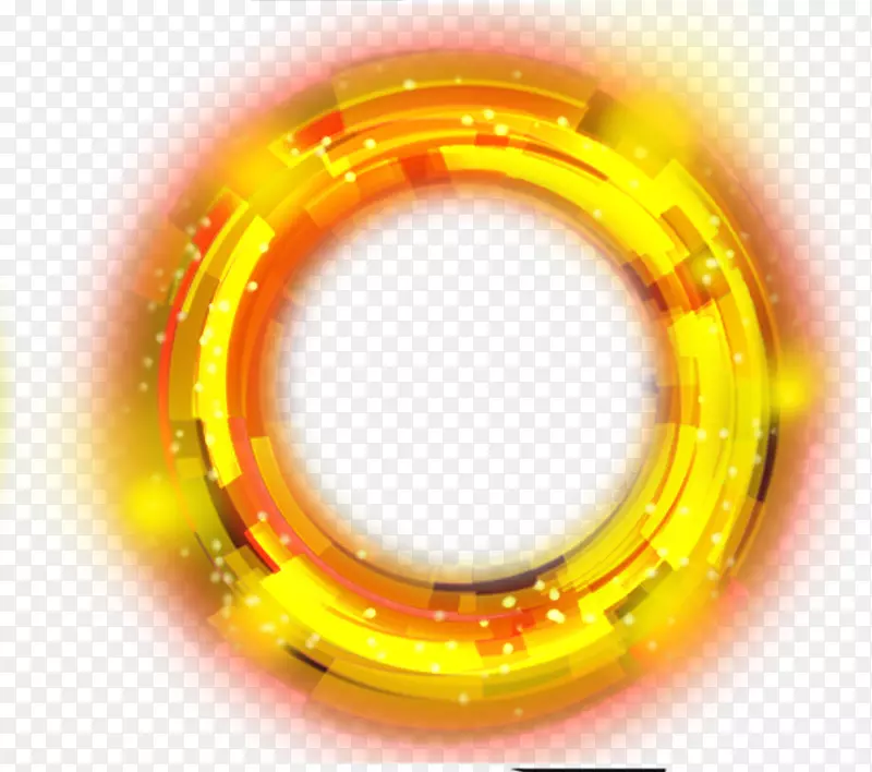 黄色圆环发光效果元素