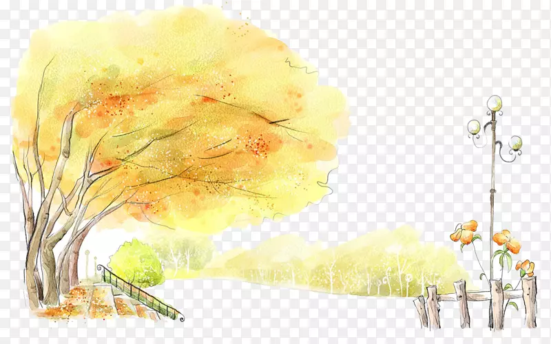 手绘水彩插画