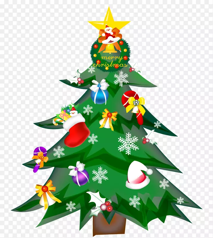 挂满装饰的圣诞树