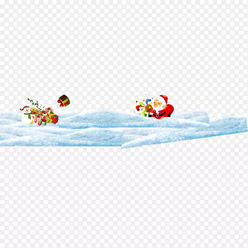 在雪地里游泳的圣诞老人